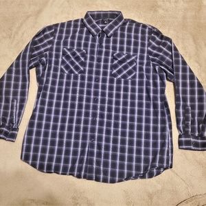 Apt 9 Mens Dual Pocket Dress Shirt 2XL Purple/Blk